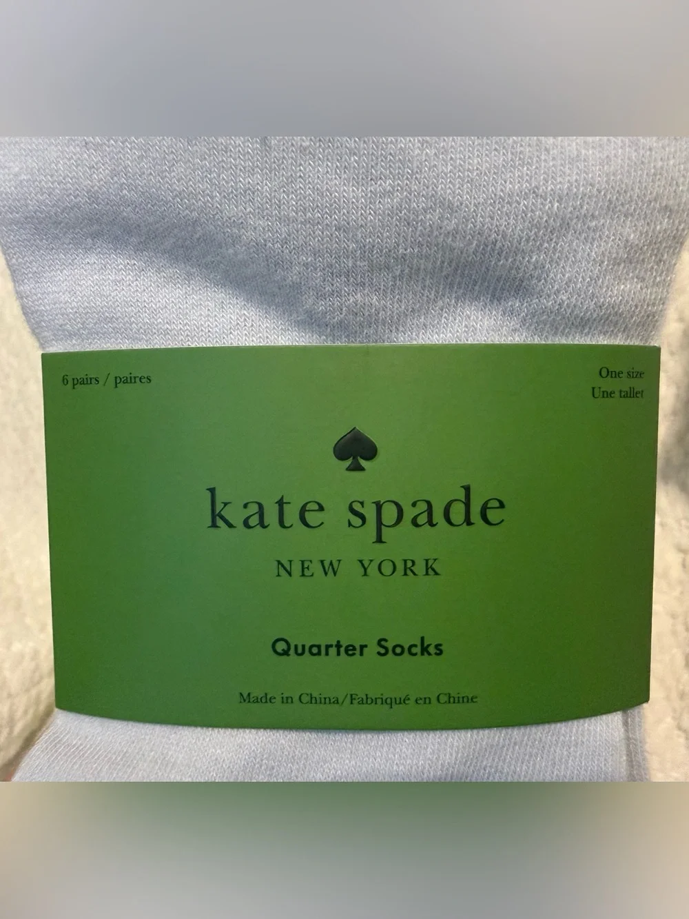 Kate Spade 6-Pack Blue Quarter Socks